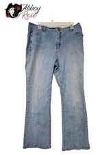 Lands End Light Wash Wide Straight Leg Jeans Size 16 Classic Waist Bootcut