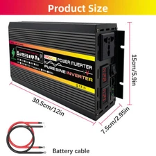 High Efficiency 12V 110V 2000w Inverter - Pure Sine Wave, LCD, Safe Protection