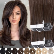 Seamless Thick Tape In Remy Human Hair Extensions Skin Weft Full Head 40PCS 100g