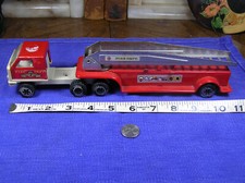 Vintage Tonka Hook And Ladder 7 Fire Truck Pressed Steel  Plastic 11"