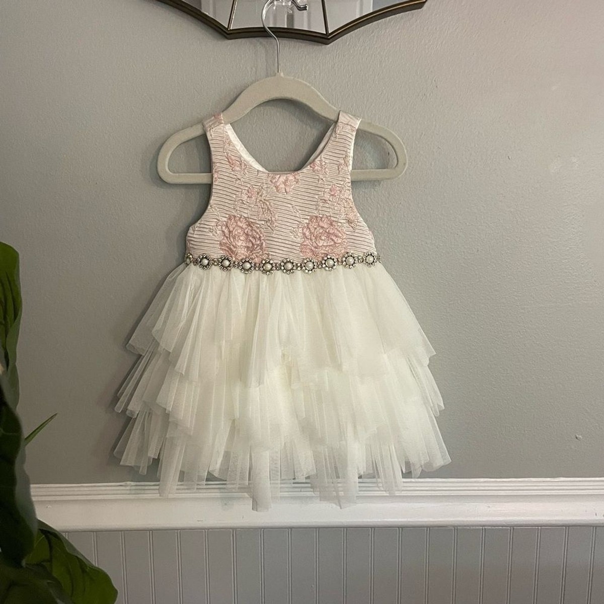 Ameri Vintage TULLE DOCKING DRESS ベージュ S AMERI VINTAGE SHINSAIBASHI STORE | . . . TULLE DOCKING DRESS
