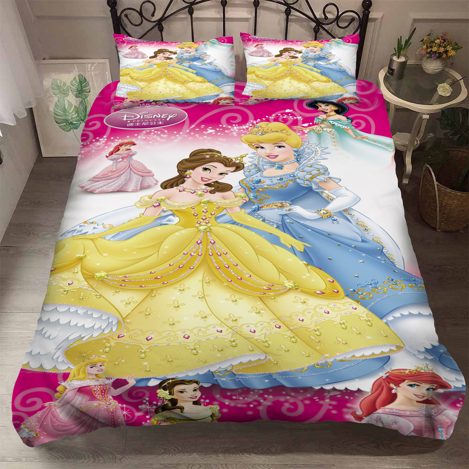 Girls Disney Princess Doona Quilt Duvet Cover Single Double Queen