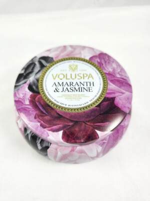Voluspa Amaranth & Jasmine 2 Wick Tin 11 oz Candle Coconut Wax
