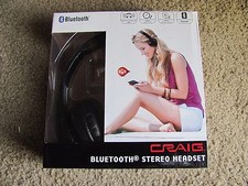 Brand New Craig Bluetooth Wireless Stereo Headset Headphone CBH508-OD-BK Black