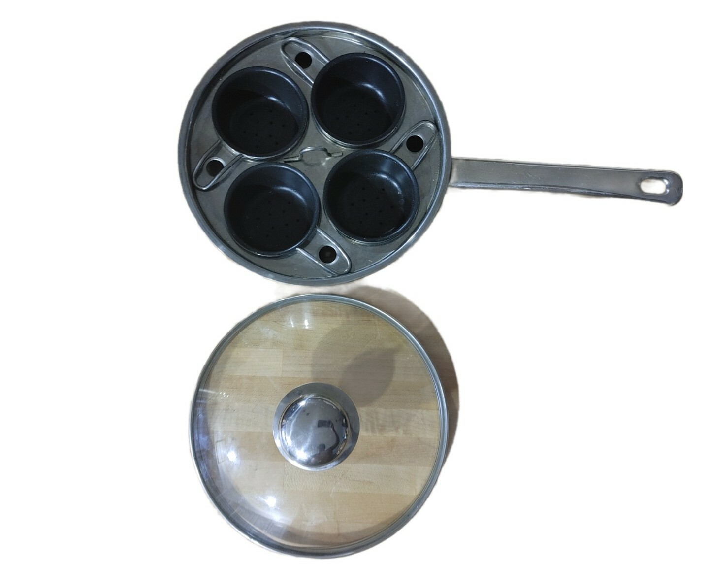 4 Egg Poacher Pan Stainless Steel Poached Cooker Induction 18/10 Cooktop eBay