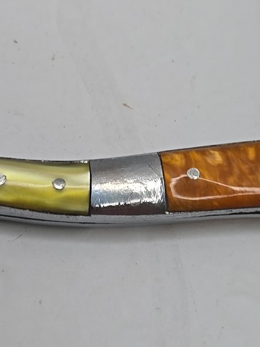Pakistan Pocket Knife Colorful Inlays Stainless Steel Blade 3 3/4 Inches - Picture 5 of 12