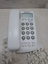 Panasonic KX-TSC7 Corded Phone White Caller ID Speed Dial Wall Mount X Long Cord