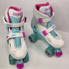 Yvolution Neon Quads Roller Skates, Adjustable Sizes 3-6 Color Pink/teal