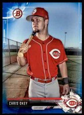 2017 Bowman Blue Paper Chris Okey 148/150 Cincinnati Reds