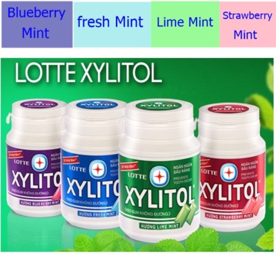 x12 LOTTE XYLITOL SUGAR FREE CHEWING GUM LIME MINT & MIXS FLAVOR