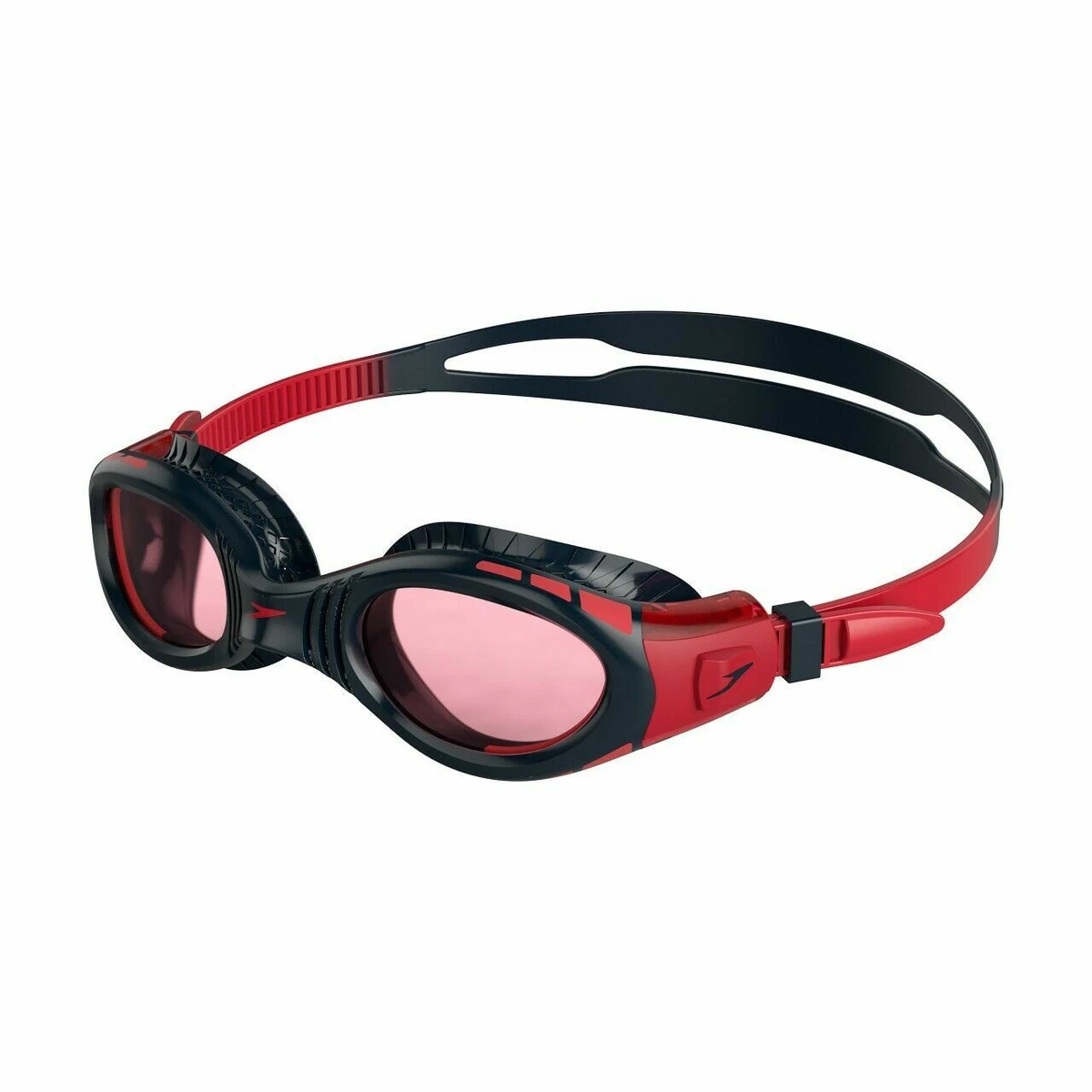 SPEEDO NAVY RED FUTURA BIOFUSE FLEXISEAL JUNIOR SWIMMING GOGGLES ANTI FOG ULTRA