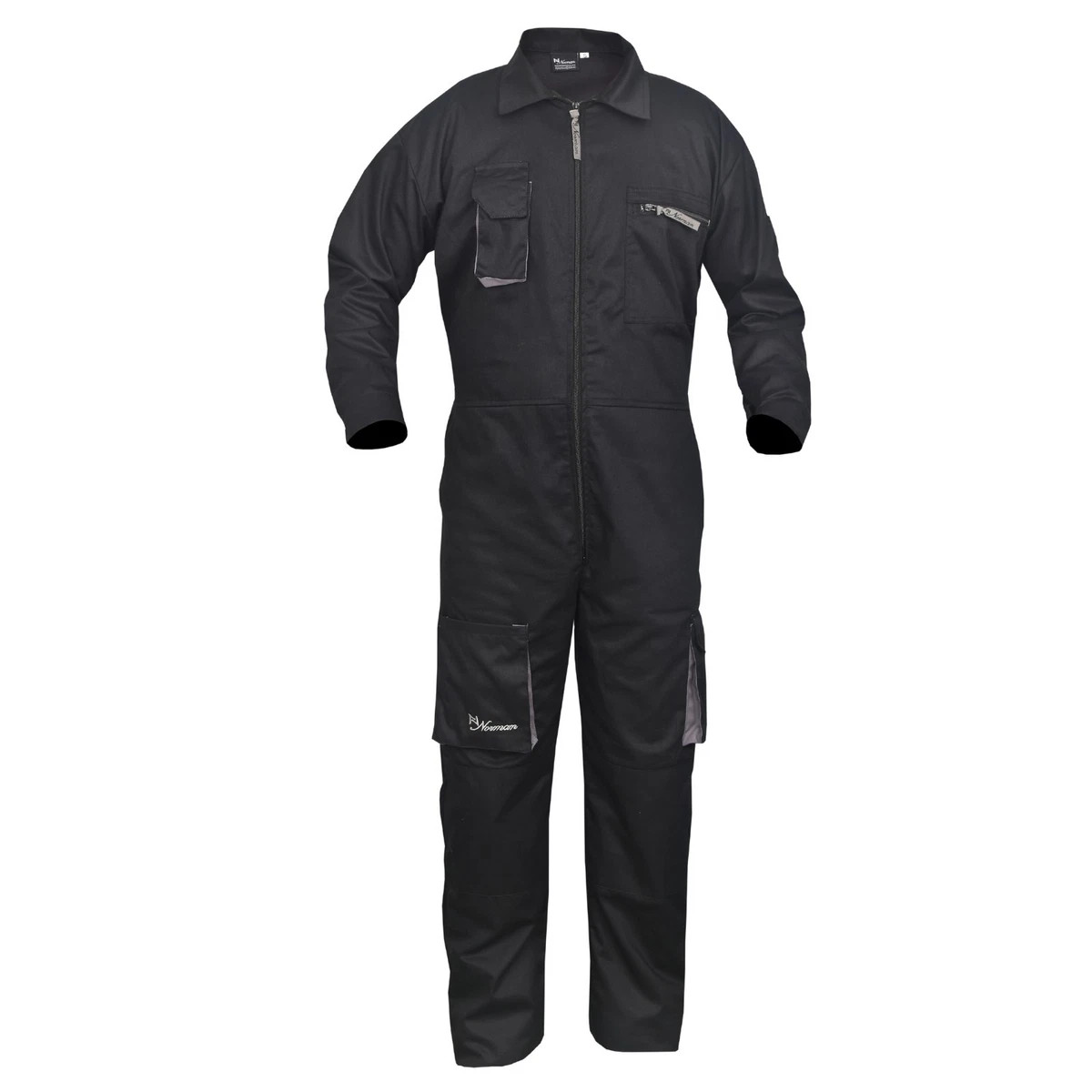 Black Work Wear Men s Overalls Boiler Suit Coveralls Mechanics Protective