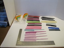 VTG LOT OF 22 USA MADE 4 1/2-8" COMBS RAT TAILS VARIOUS COLORS SIZES USED