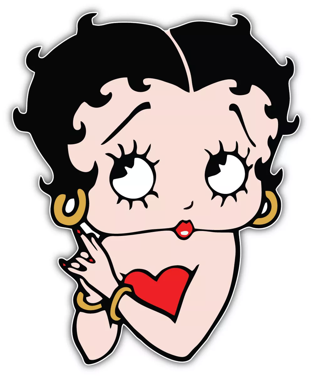 Betty Boop Cartoon Face Sticker Bumper Decal - ''SIZES