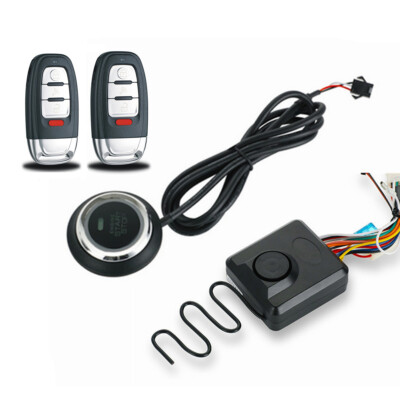 Motorcycle Start Switch Push Button Keyless Smart Key Remote Alarm System Kit