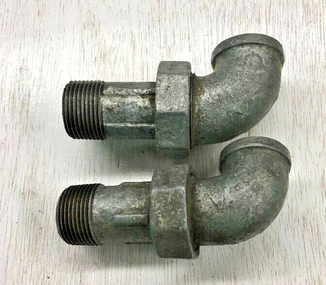 (2) Boiler Union Elbows 1/2" NPT X 1" and/or 1/2" NPT Galvanized Pipe Fittings