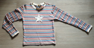 FREEMAN T. PORTER Longsleeve Shirt Girlie TOP M bunt Ringel Sternaufnäher  90er 