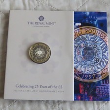 UK 2022 CELEBRATING 25 YEARS OF THE £2 B/UNC PACK - sealed pack