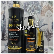 Skin DOCTOR PARIS Gluta Glow Brightening Shower Gel 1000ml +Lotion 400m + Serum 