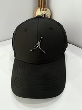 Gorra de béisbol informal deportiva de ala curva negra ajustable Jordan Jump para hombre