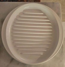 Corningware Pyroceram 12” Roasting Platter Grill Plate 4782 White Coupe Browning