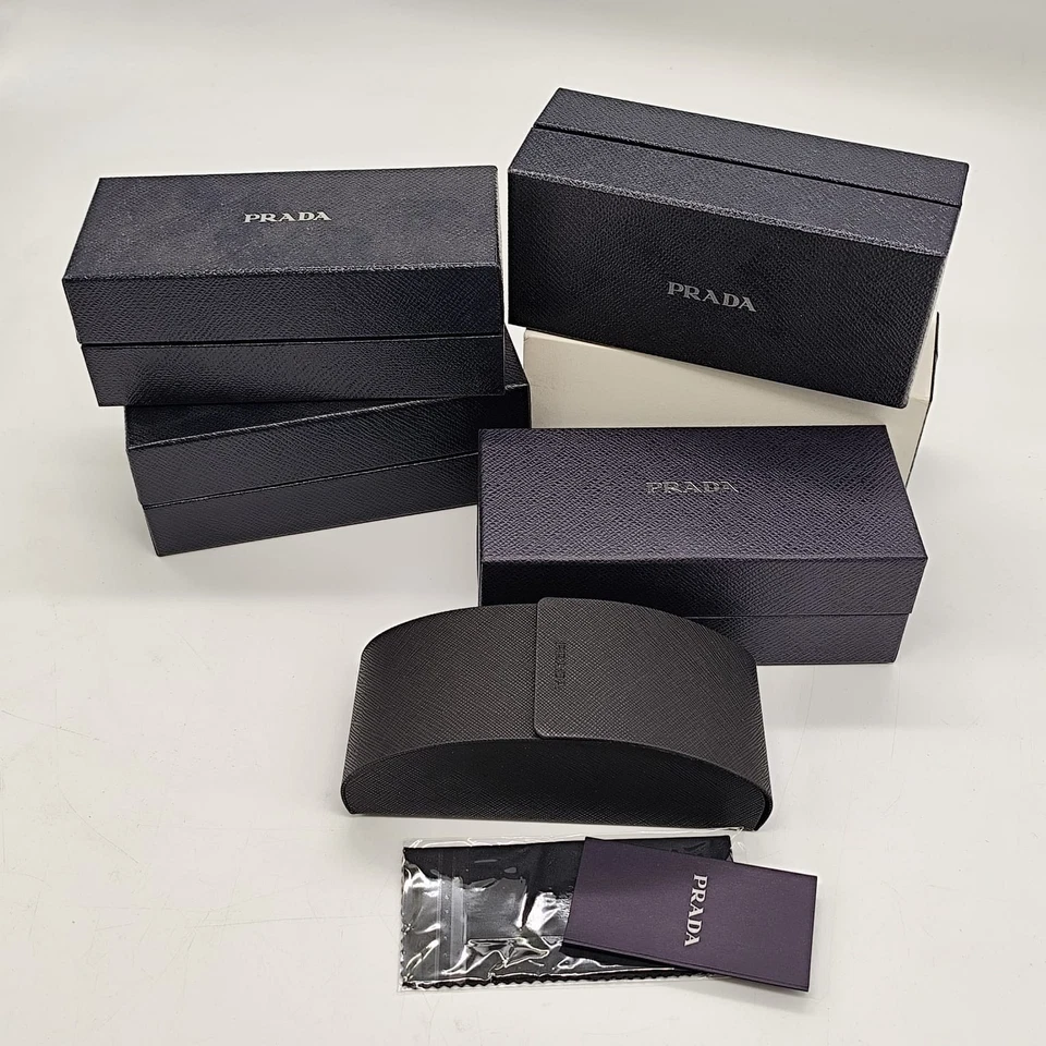 CUSTODIA OCCHIALI PRADA NUOVA + PANNO PULIZIA + SCATOLA