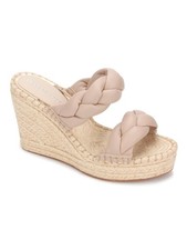 KENNETH COLE NEW YORK Womens Beige 1-1/2" Platform Wedge Sandals Shoes 5 M