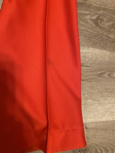 Vintage 70s Retro Orange Pants Vest Suit Dotted Swiss Shirt Matching Set Sz XS - Picture 15 of 20