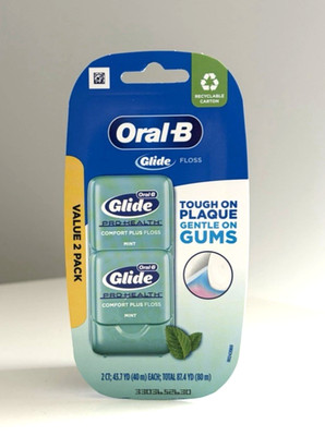 Oral B Glide Pro Health Comfort Plus Dental Floss Mint  43.7 yd Each,  2 Ct New!