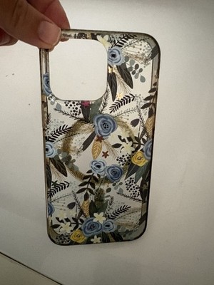 BURGA I Phone Cover Case 14 Pro Max Clear Blue Floral Cute Preppy RFS