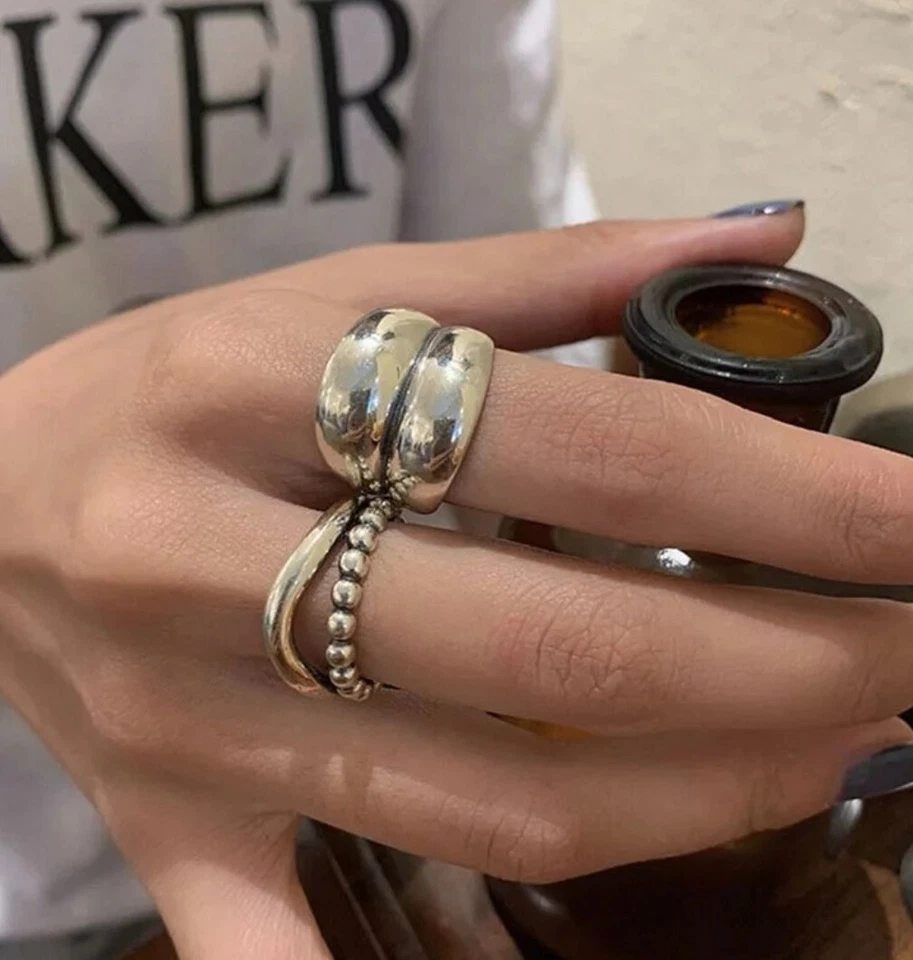 925 Sterling Silver Ring, Adjustable Thumb Ring, Statement Ring, Open Ring, Boho - Image 4 of 4