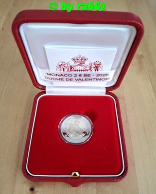 Monaco 2 Euro 2026 Herzogtum/Duché de Valentinois / PP Proof OVP Etui Zertifikat - Bild 1 von 4