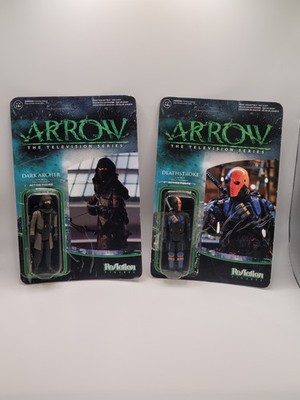 Funko ReAction CW Arrow 3.75 Inch Lot of 2 Deathstroke and Dark Archer OPENED