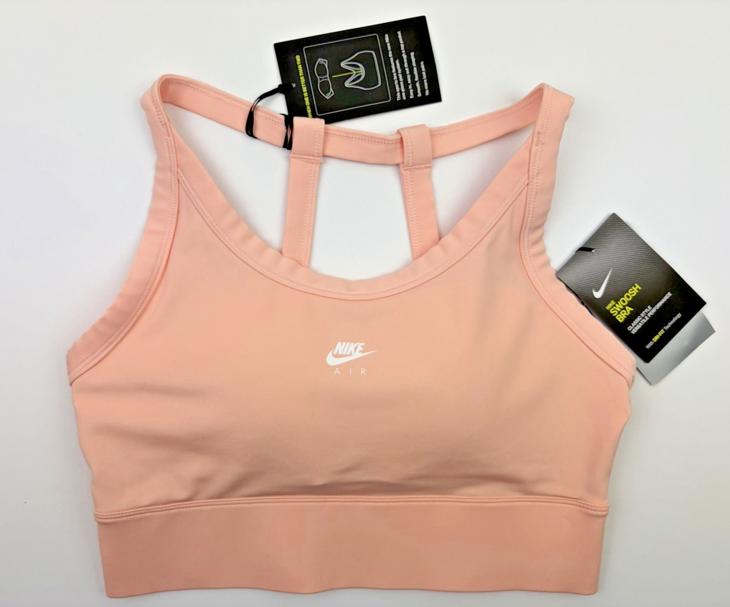NIKE Air Swoosh Classic Medium Support Padded Sports Bra Size Medium Peach BNWT
