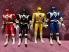 Lot of 4 vintage power rangers flip down head 1993 some wear