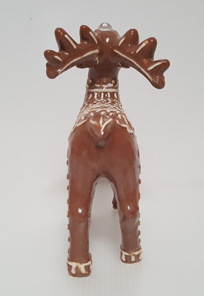 Pottery Barn Gingerbread Sleigh & 4 Reindeer Christmas Decor NIB