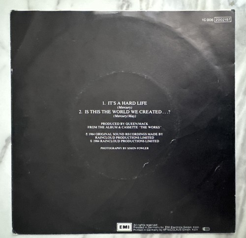QUEEN - It’s A Hard Life (1984) - Original UK Picture Sleeve Only -NO VINYL- EX+ - Picture 2 of 2