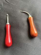 Vintage Boye Wooden Handled Crochet Hooks One Curved