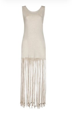 Alanui Linen-Blend Tassel Trimmed Dress. XS