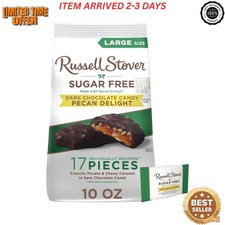 RUSSELL STOVER Sugar Free Dark Chocolate Pecan Delights Candy, 10 oz. bag