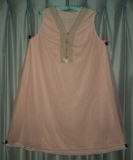 VINTAGE GILEAD PINK DOUBLE LAYER CHIFFON SHORT NIGHTGOWN SLEEP WEAR 322