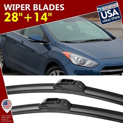 28''+14'' OEM Quality Bracketless Windshield Wiper Blades J-Hook Pair All Season