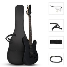 GST 39in Electric Guitar Set w/ H-H Pickups Strap Bag Plectrum for Heavier Rock