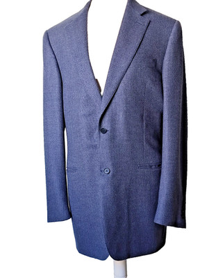 CANALI CASHMERE SILK LANA Sport Jacket EU 54 /7 US XL Blue Collared 2 Button Men