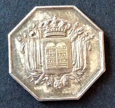 France - Superbe Jeton en Argent des Notaires  Bar-sur-Seine
