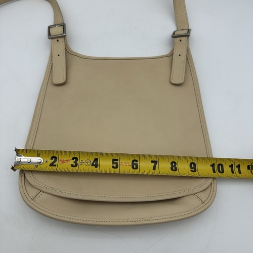 Borsa a tracolla Coach vintage in pelle con patta hippie colore panna n. COP 9135 - Foto 5 di 16