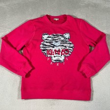 Kenzo Kids Paris Sweatshirt Embroidered Tiger Youth Big Kids Pink Size 16
