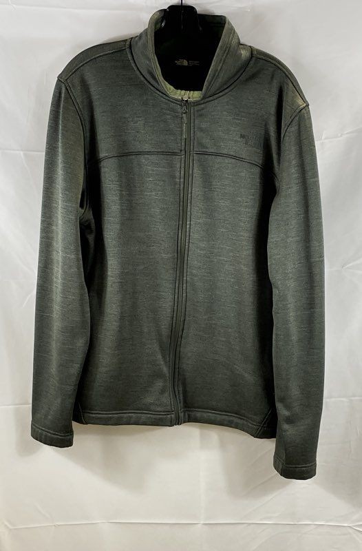 The North Face Men's Full Zip Mock Neck Jacket Heather Green Sz L