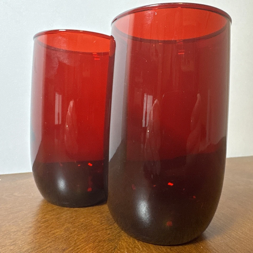 Vintage Anchor Hocking Royal Ruby Red Juice Glasses Roly Poly, 4¼" Set of 2 - Image 2 of 4