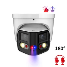 US stock Turret 8MP IP Camera 180° 4K Panoramic Dual Lens IP camera red blue